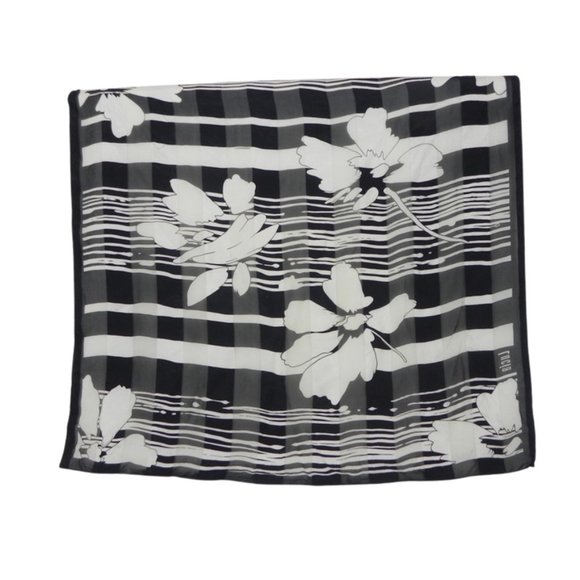 100% Silk Sheer Scarf Vintage - Picture 7 of 7